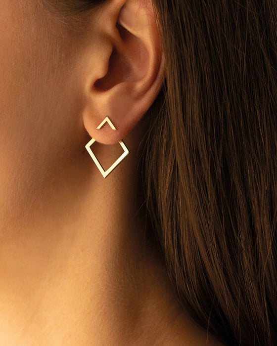 Eenvoudige diamantvormige elegante oorbellen