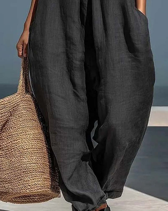 Jumpsuit Halter Hals Mouwloos