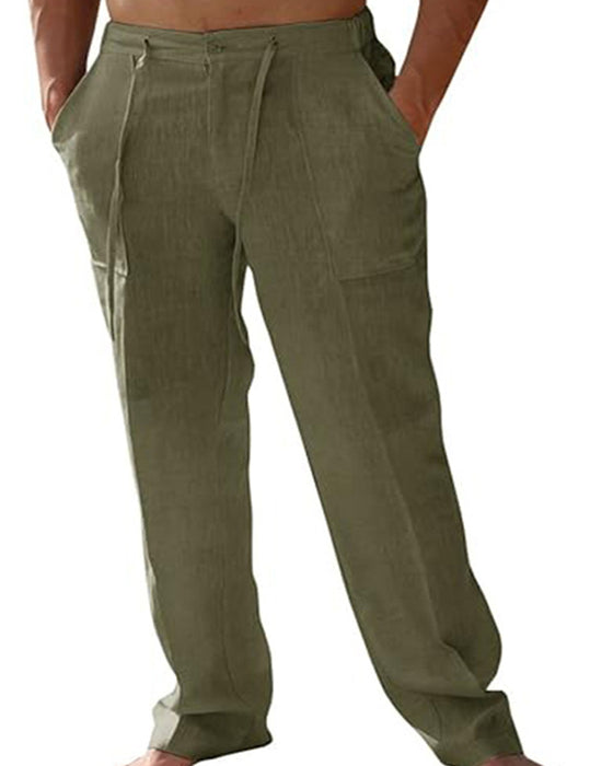 Broek Effen Kleur Zak Trekkoord Strand