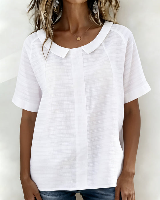 Blouse Gestructureerd Peter Pan Kraag