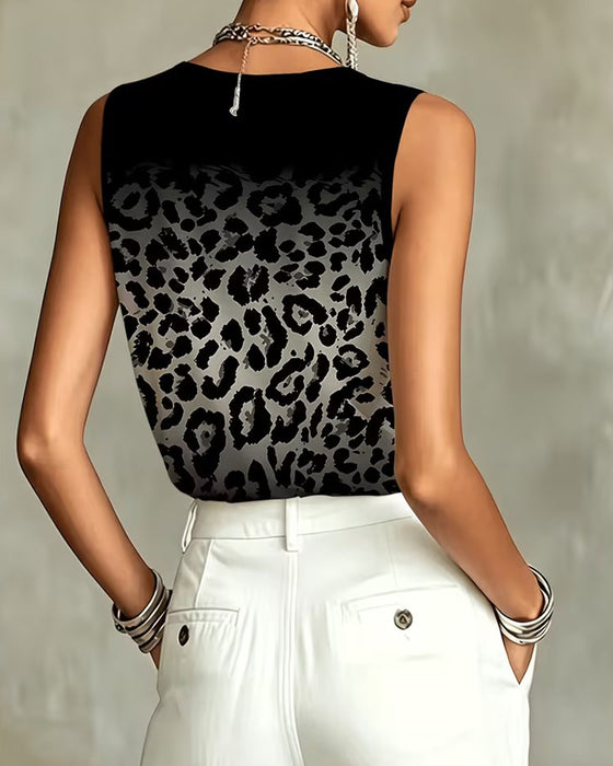 Tank Top Ombre Luipaard Mouwloos