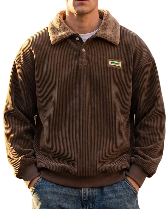 Sweatshirt Corduroy Geknoopt Omslag