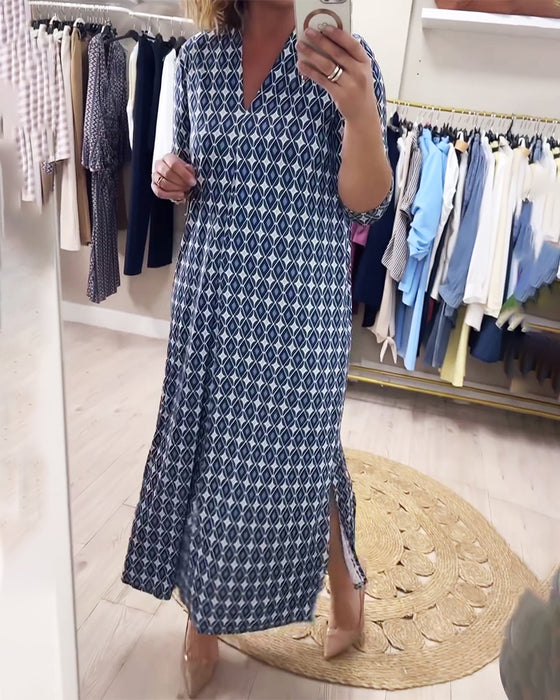 Jurk Geometrisch Print Maxi