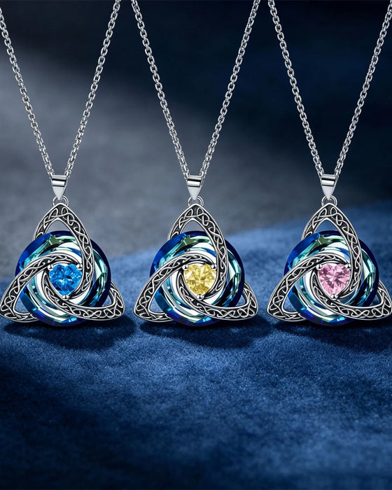 Geboortesteen Keltische Drie-eenheid Knoop Ketting ✨