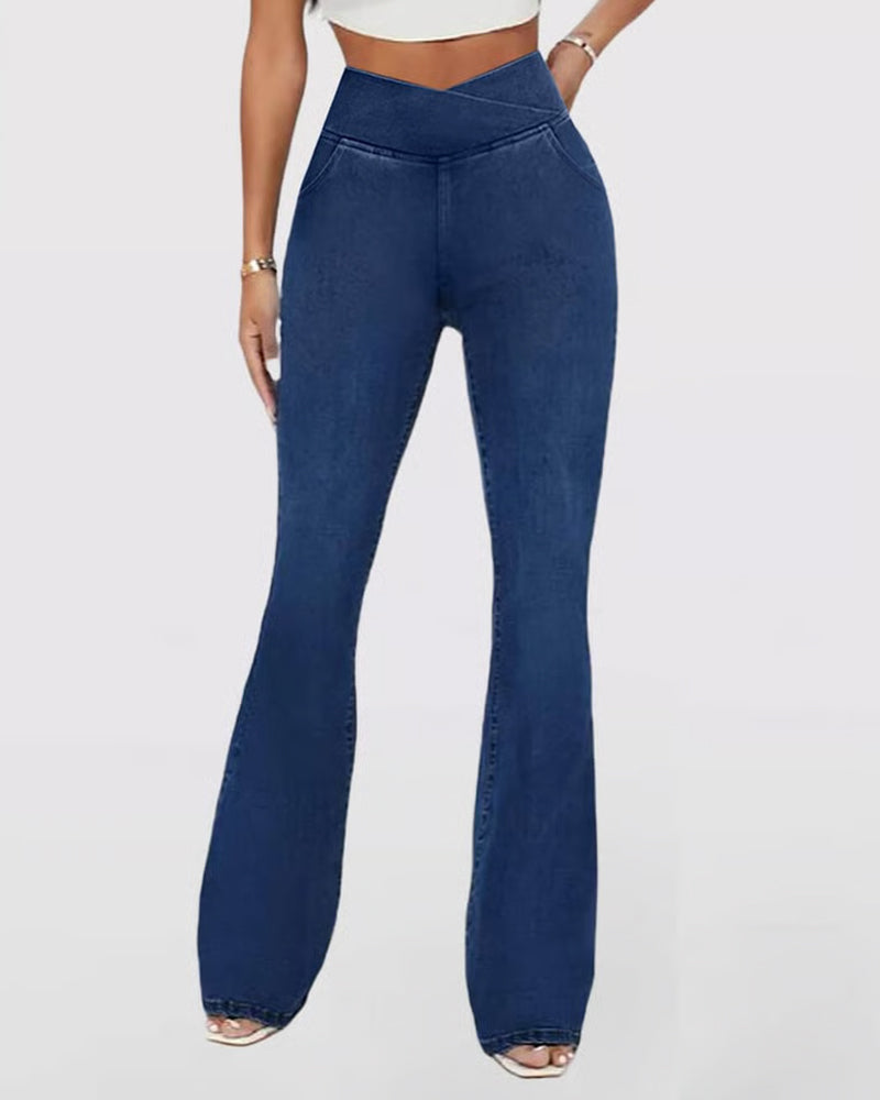 Broek Hoge Rekbaarheid Mode Zak Flare