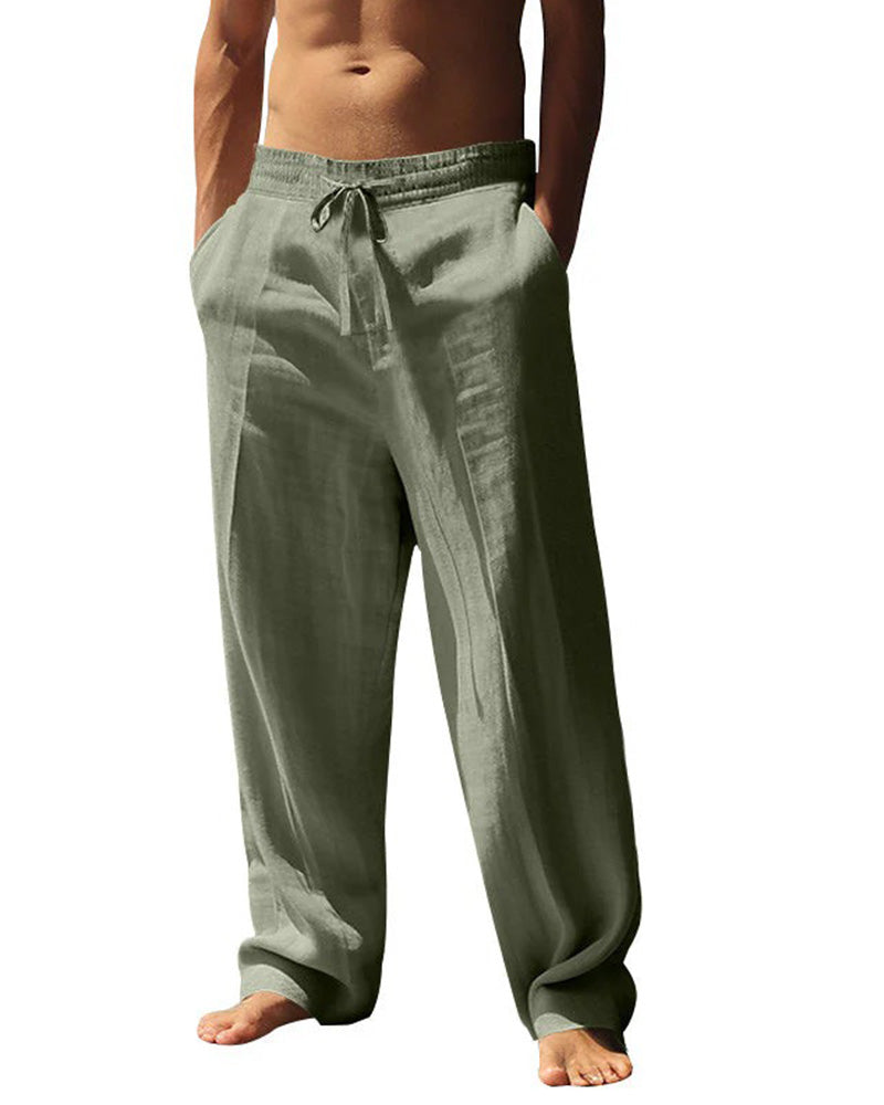 Broek Heren Casual Rechte Pijp Strand