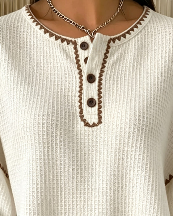 Sweatshirt Rondhals Knoop Casual