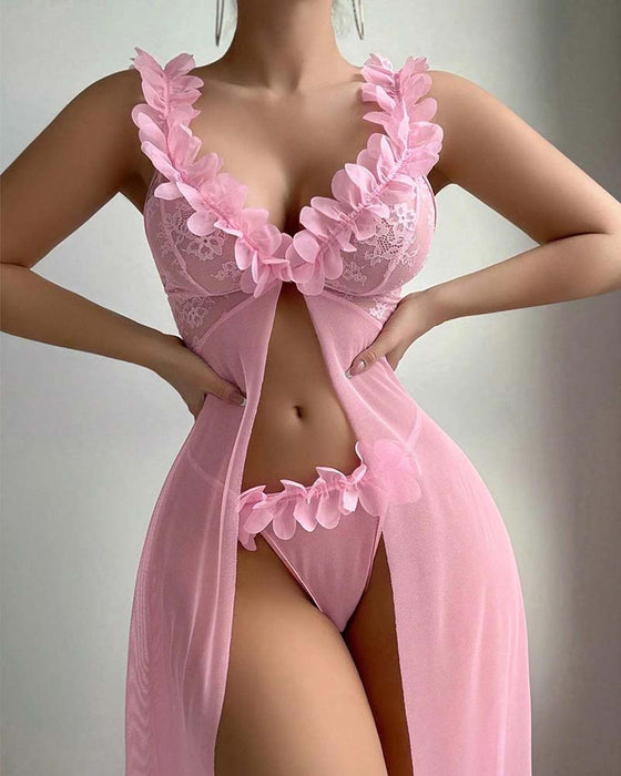 Lingerie Bloem Bretels Doorzichtig