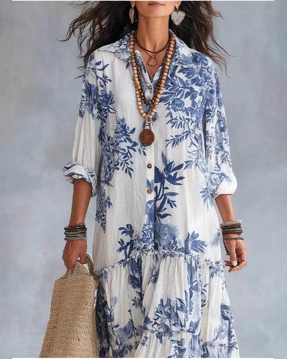 Jurk Casual Print Kraag