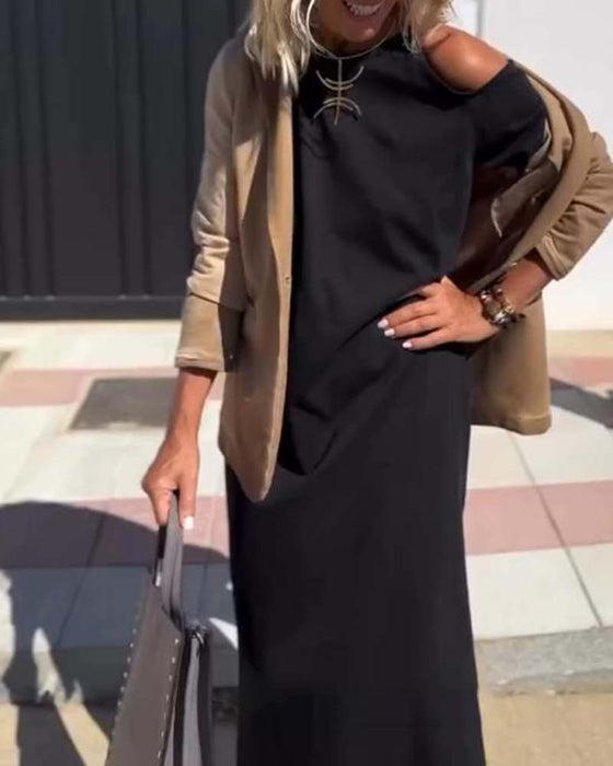 Jurk Fashion Casual Off-Shoulder Slank