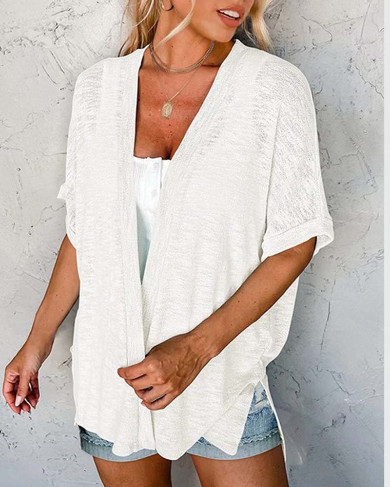 Jas Korte Mouw Casual Effen