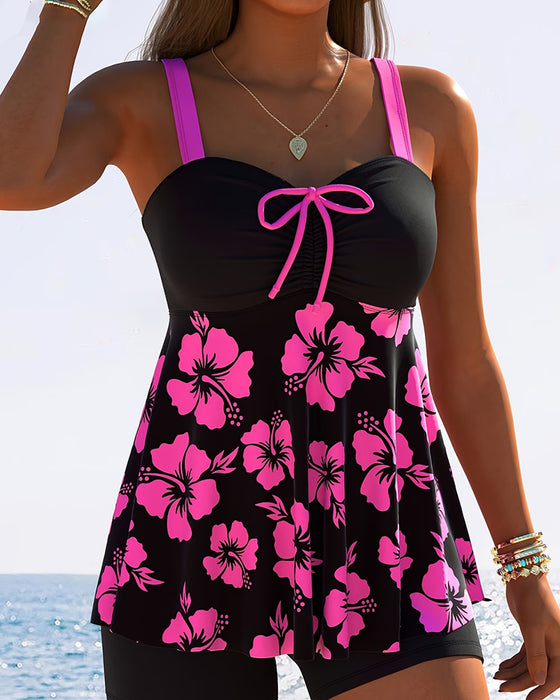 Tankini Vakantie Print Met Strik