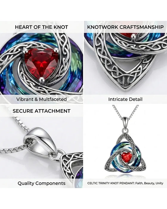 Geboortesteen Keltische Drie-eenheid Knoop Ketting ✨