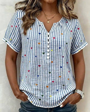 Blouse Puffmouwen Hartstreep