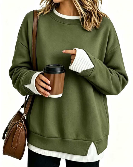 Sweatshirt Nep Gelaagd Los Lange Mouw