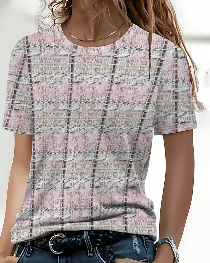 T-shirt Korte Mouw Bedrukt Casual