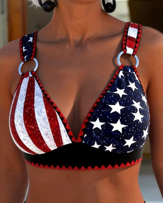 Bikini Hoge Taille Geprint