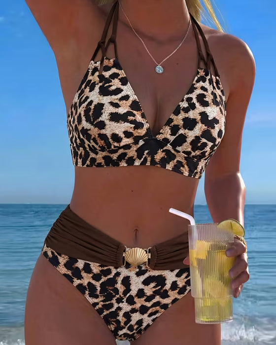 Bikini V-Hals Luipaardprint