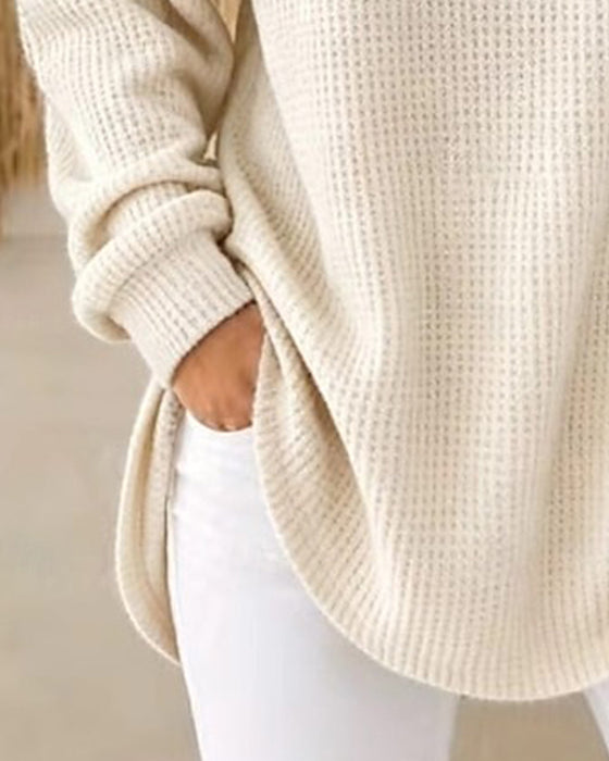 Gebreide Top Casual Colkraag