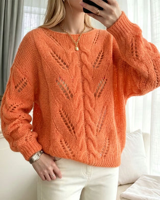 Pullover Ronde Hals Drop Schouder Uitsnede Effen Gebreid