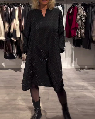 Jurk Lantaarn Mouw Diamant Print