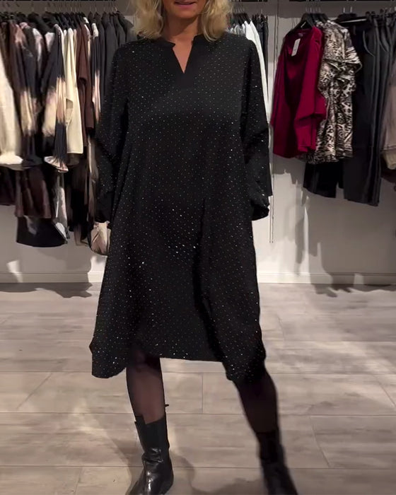 Jurk Lantaarn Mouw Diamant Print