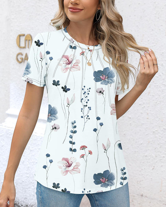 T-Shirt Ronde Hals Allmatch Gedrukt