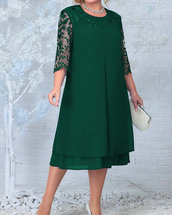 Jurk casual losse geborduurde chiffon