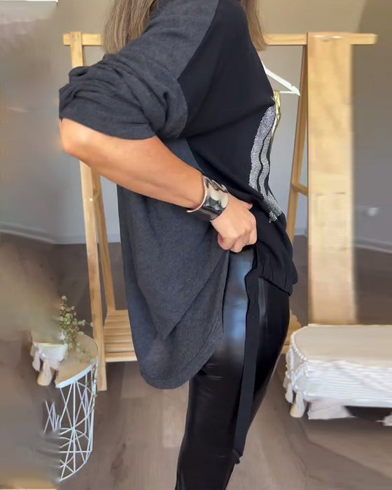 Casual top met lange mouwen en ronde hals