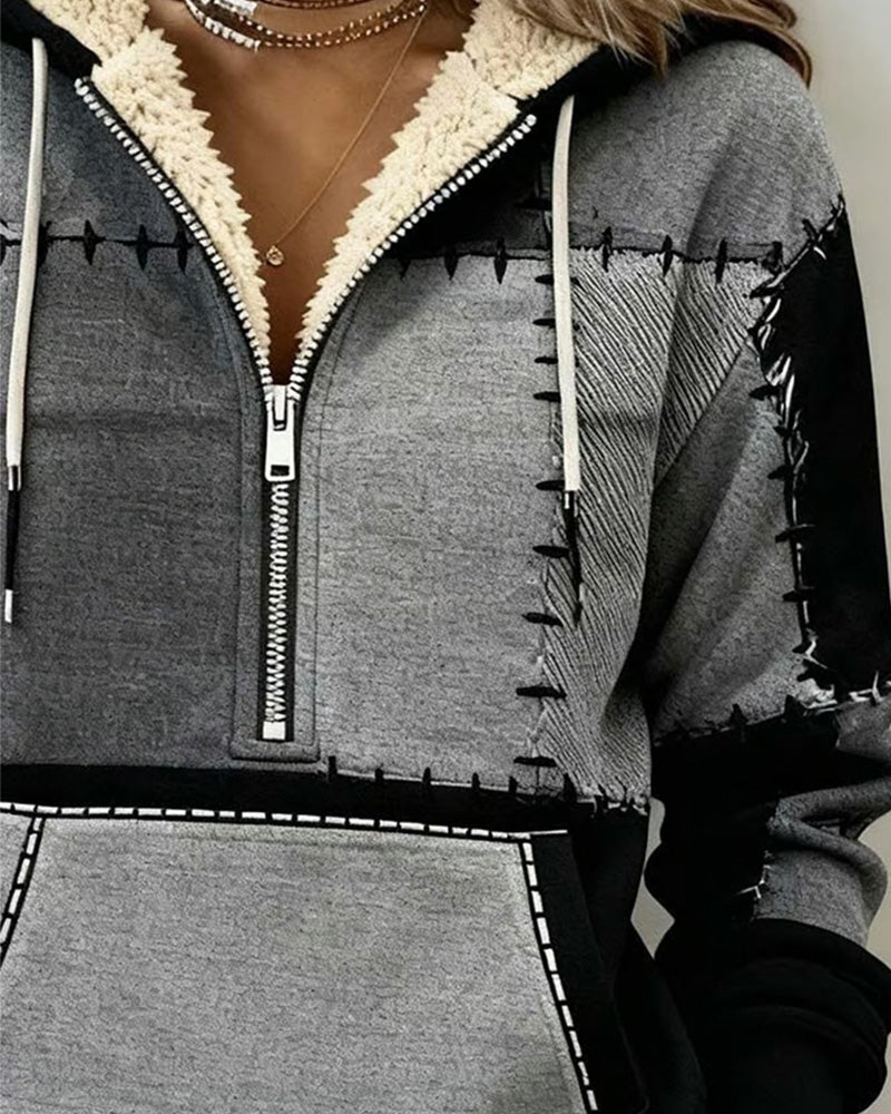 Trui Met Capuchon Met Halfrits En Zak