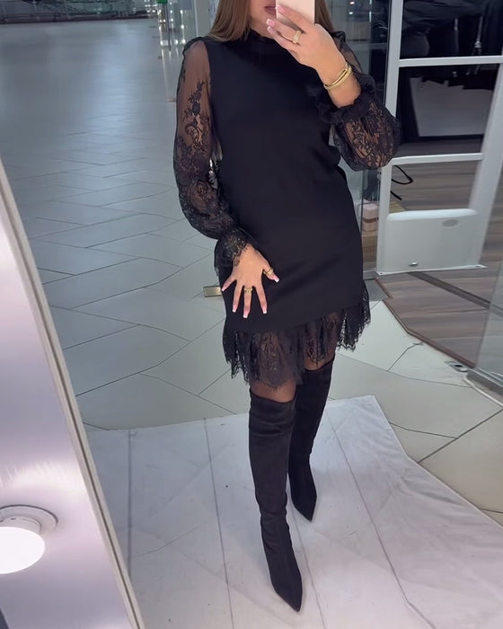 Kant Afgezet Patchwork Jurk