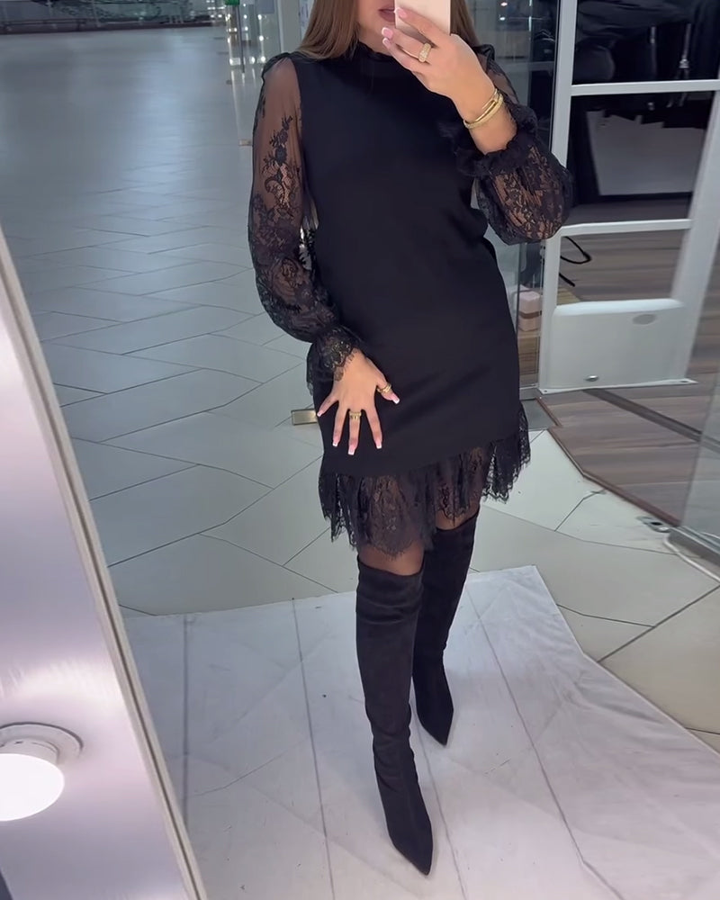 Kant Afgezet Patchwork Jurk