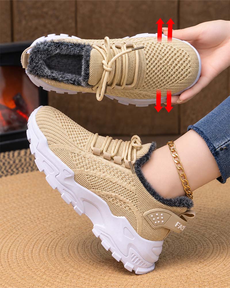 Sneakers Dikke Zool Fleece Gevoerd Sneeuw