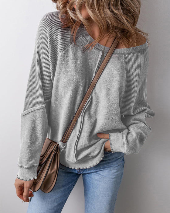 Sweatshirts Omgekeerde Naad Patchwork Casual