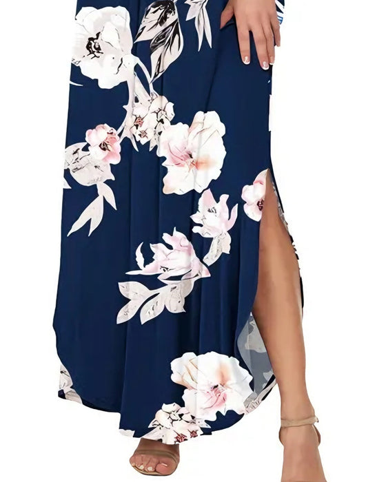 Jurk Elegant Inktwasbehandeling Bloemen Maxi