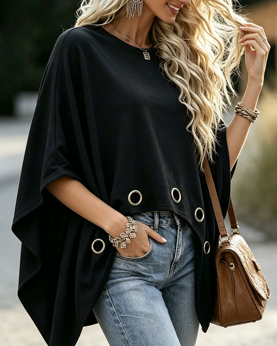 Top Metalen Ring Zoom Loose Fit Cape