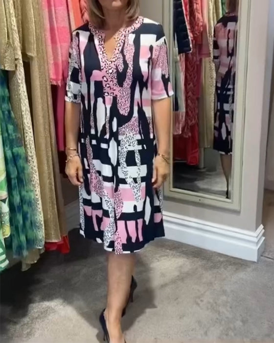 Midi-jurk met luipaardprint voor dames