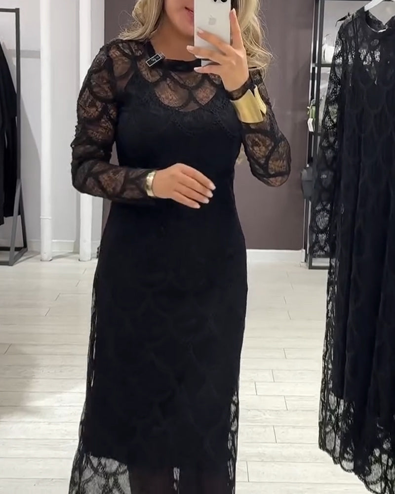 Cover Up & Cami Jurk Set Kant