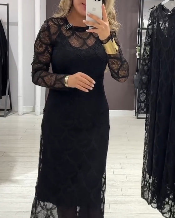 Cover Up & Cami Jurk Set Kant