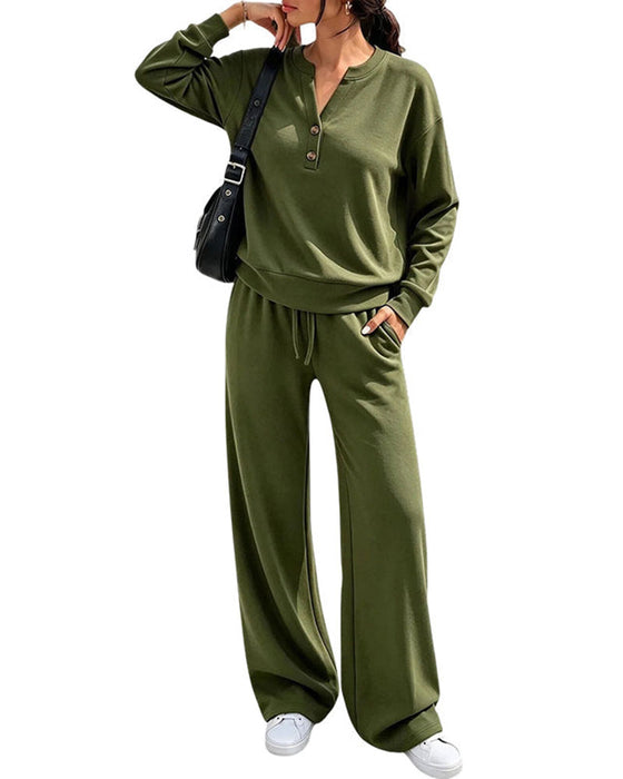 Set Lange Mouw Top Wijdbeen Broek