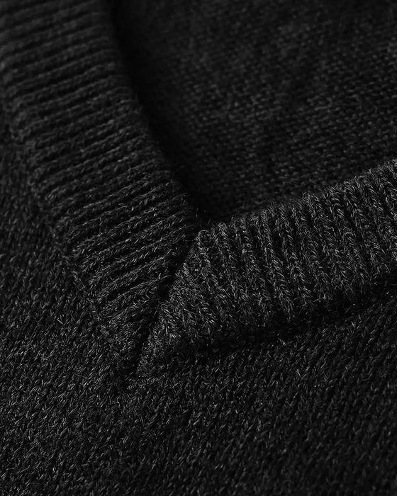 Pullover Mini V-Hals Casual Effen
