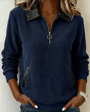 Sweatshirt Slag Rits Lange Mouw