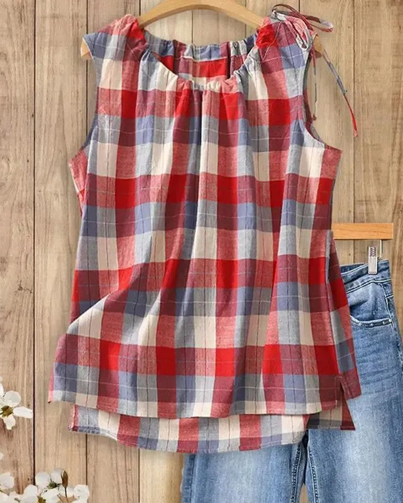 Tanktop Ruit Mouwloos