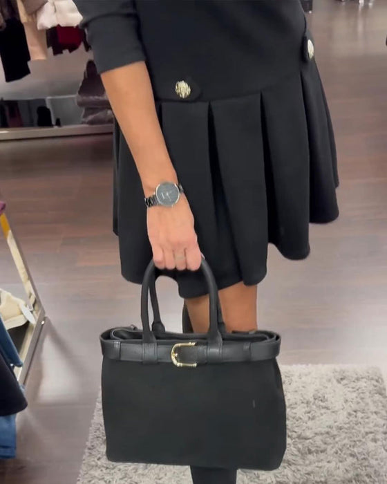 Jurk Elegant Slankend Geplooid