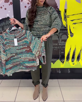 Retro Trui Met Driekwartsmouwen