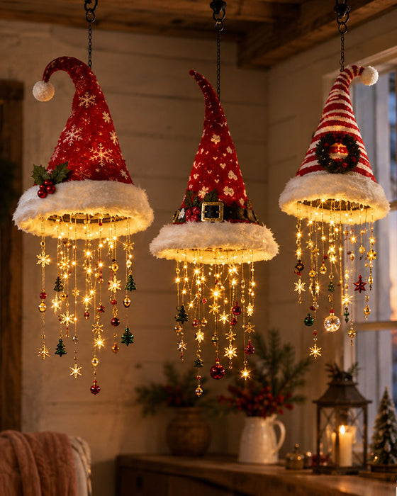 🎅 Verlichte Kerstman Hoed Hangende Kroonluchter🎄