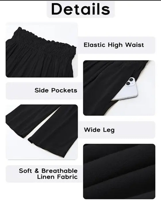 Broek Ruffle Hoge Taille Wijde Pijp Geknipt