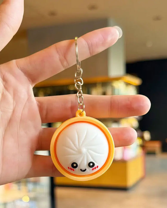 Schattig Dumpling Drukbaar Gloed Squishies Fidget Sleutelhanger