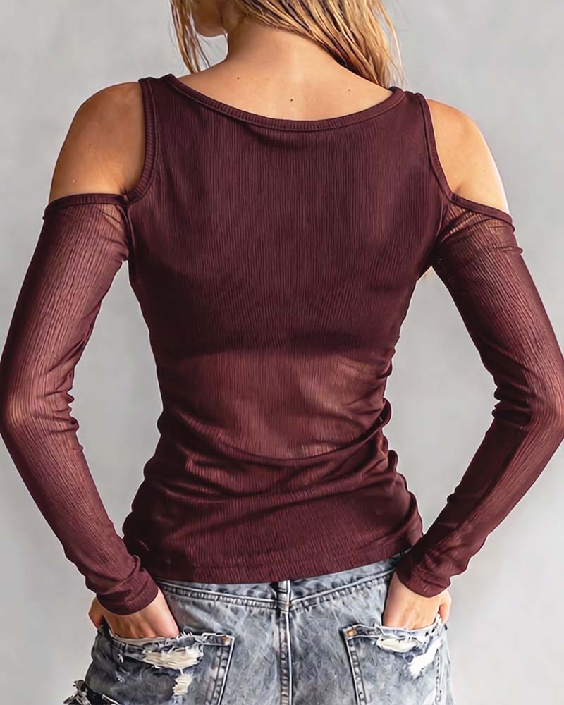 Blouse Kruiselings V-Hals Off-Shoulder