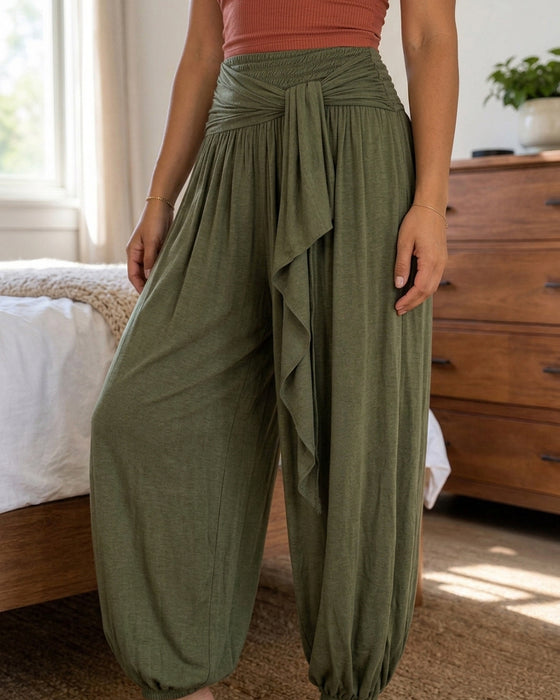 Broek Effen Koord Manchet Ballon